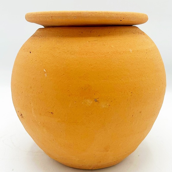 Vintage Terra Cotta Jack O'Lantern Hewell's Pottery Gillsville GA 6.75" H - Picture 5 of 10